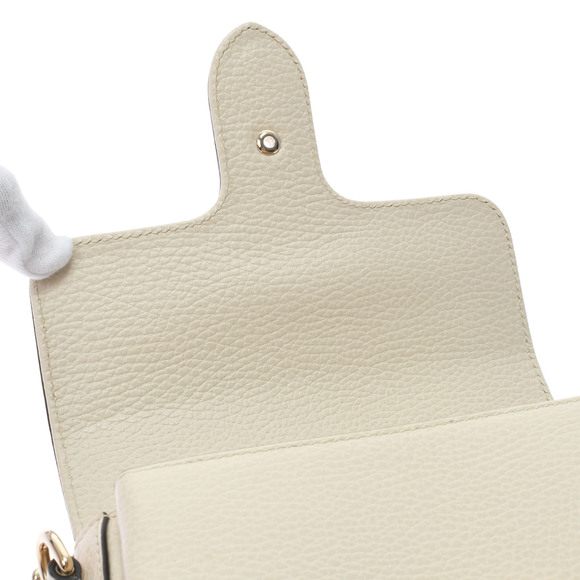 Gucci Interlocking Chain Ivory Gold Hardware Leather Shoulder Bag - Picture 13 of 16